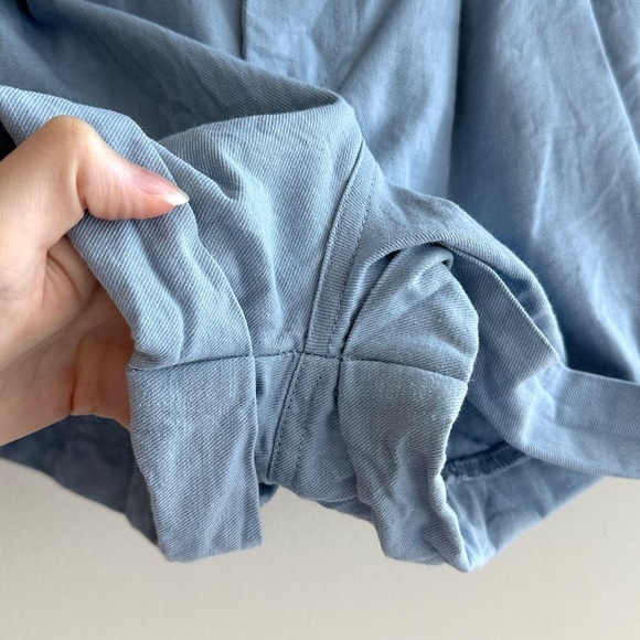 Good Luck Gem Paperbag High Waist Belted Shorts, Dusty Blue, Size Medium - Picture 9 of 16